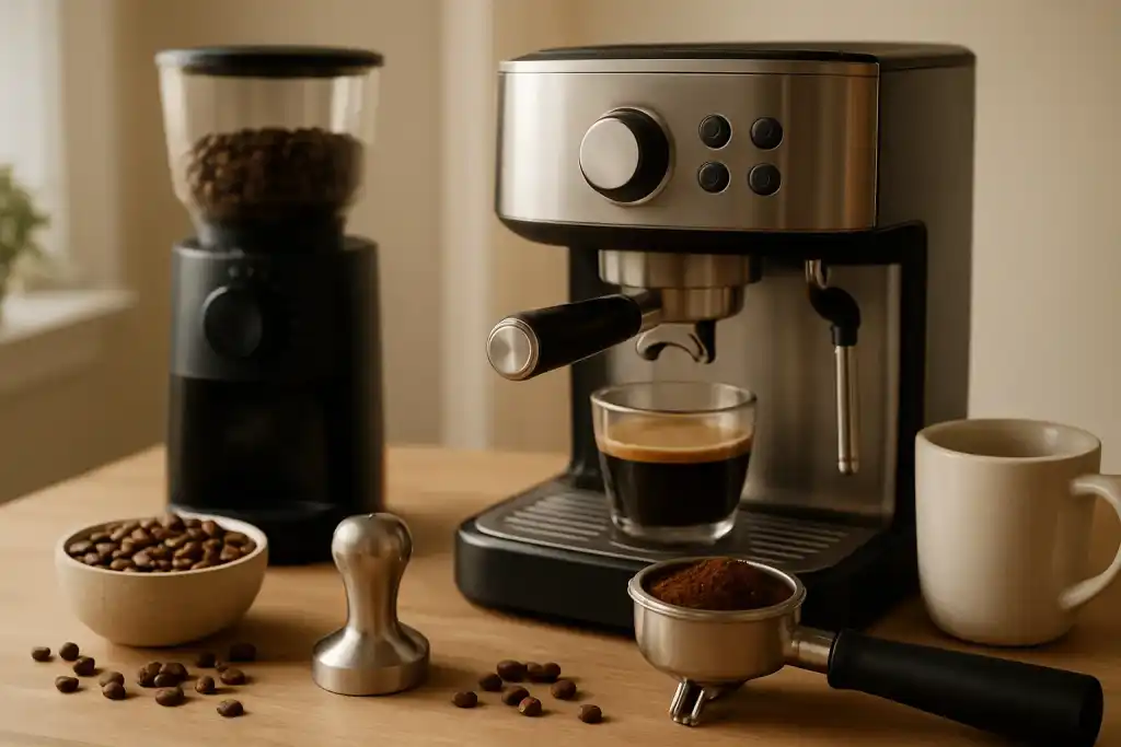Editorial photograph related to how to dial in espresso grind size