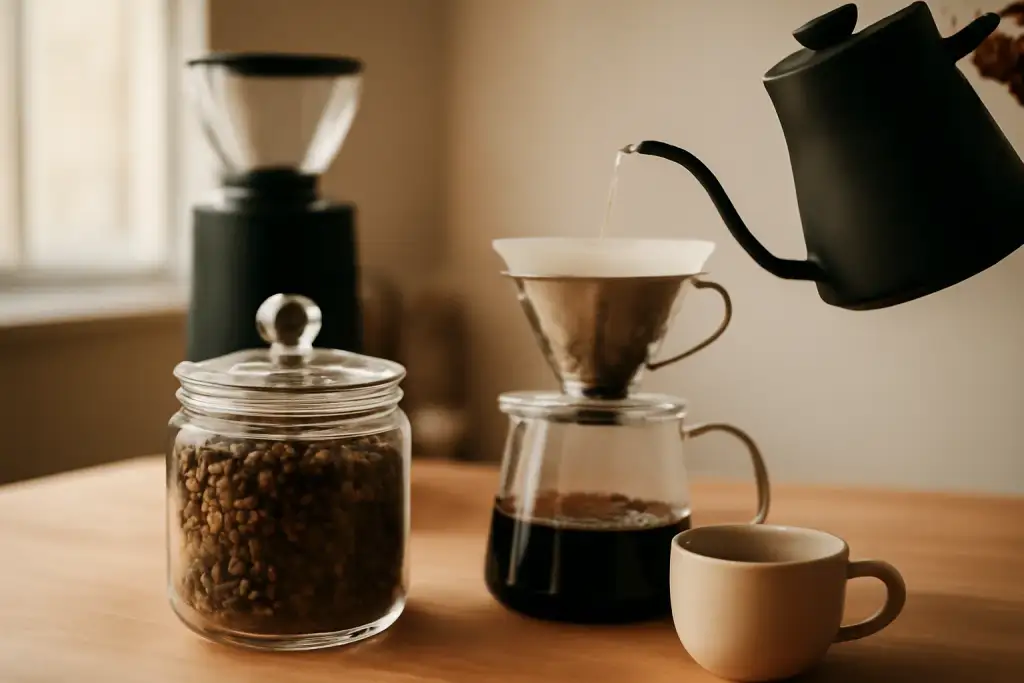 Editorial photograph related to how to store coffee beans
