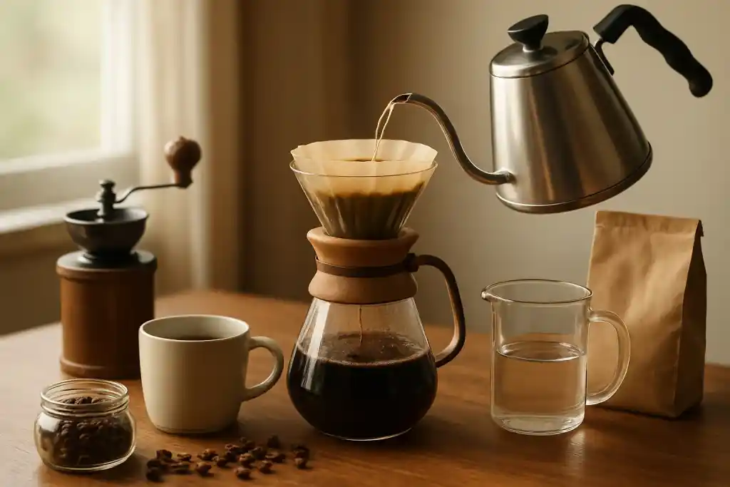 Editorial photograph related to pour over coffee equipment list